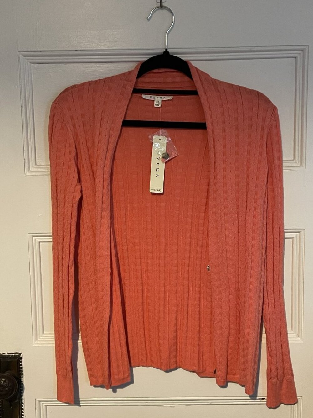 Cyrus Button Up Cardigan Peach, Size XS NWT
